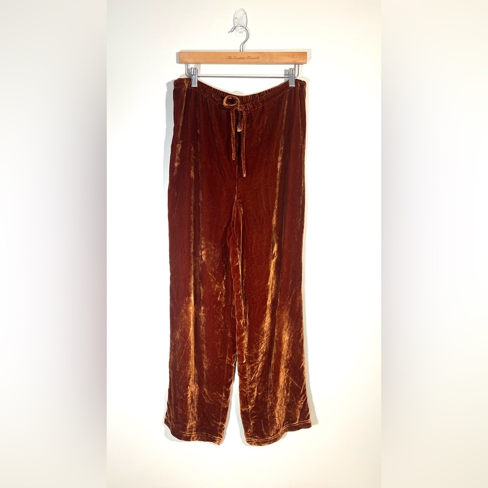 Victoria's Secret Velvet Drawstring Pants in Rust Brown Small